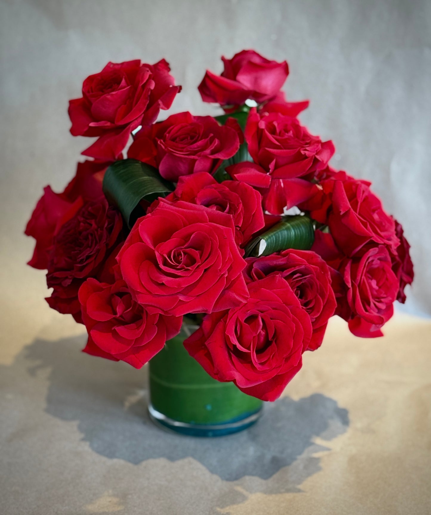 Brilliant Red Rose Arrangement