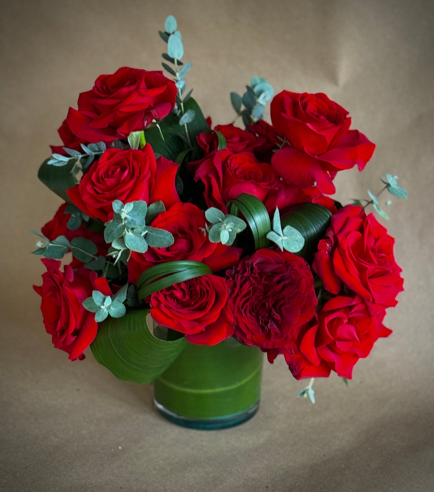 Brilliant Red Rose Arrangement